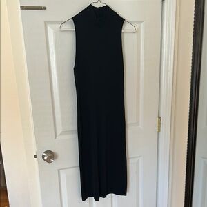 Ralph Lauren Black Sheath Midi Dress Mock Neck Cocktail